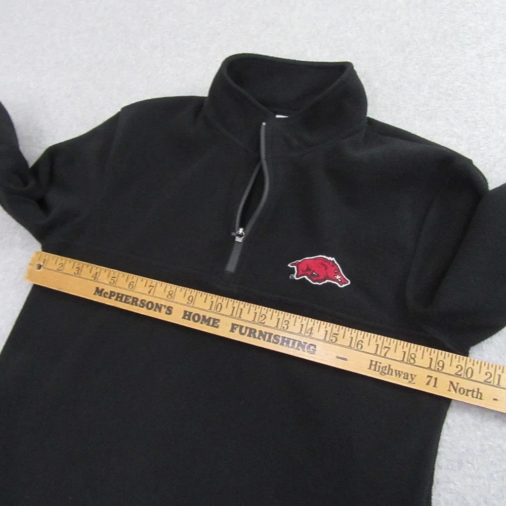 Champion Mens Arkansas Razorbacks Jacket S Black 1/4 Zip Fleece Logo Mock - Picture 8 of 11